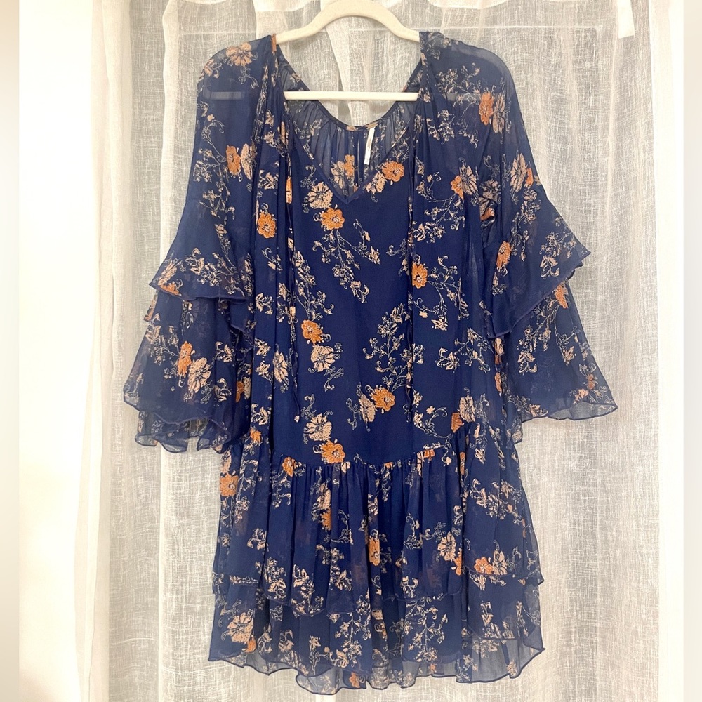 Free People Floral Mini Boho Dress